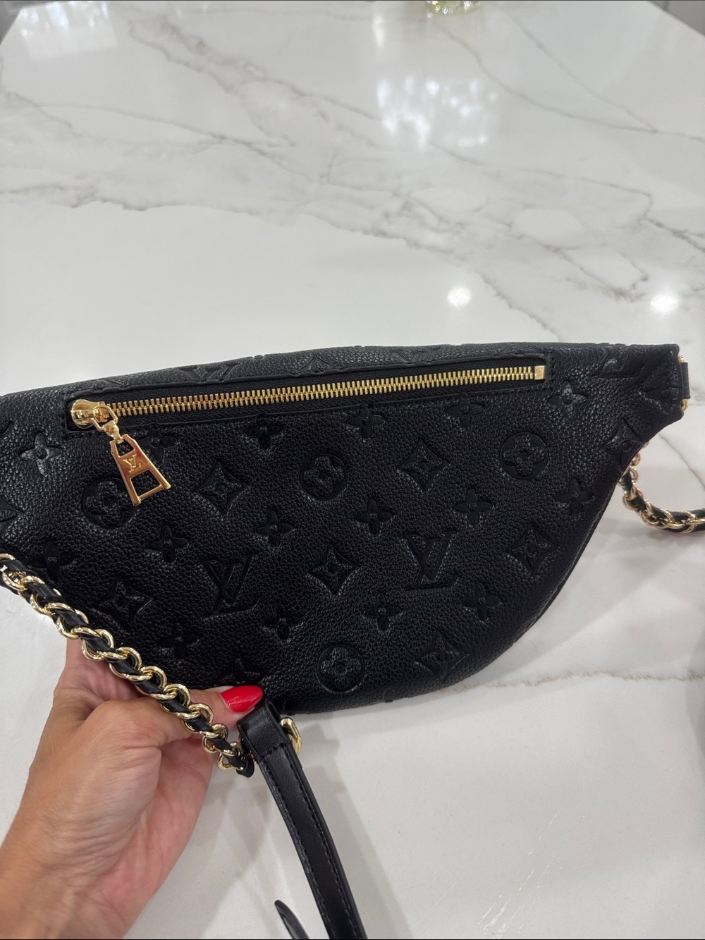 Black Monogram Crossbody Belt Bag - Picture 2 of 2